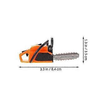 2026  Yellow Miniature Chainsaw for Decor Safe PVC Material Unique Design 2 Pieces 1:12 Scale