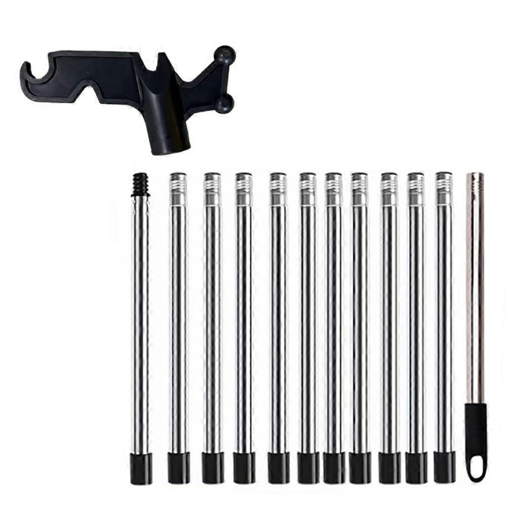 Expandable Light Hanger Pole -12 Section Interlocking Rods 14.7Ft Outdoor String Light Installation Tools