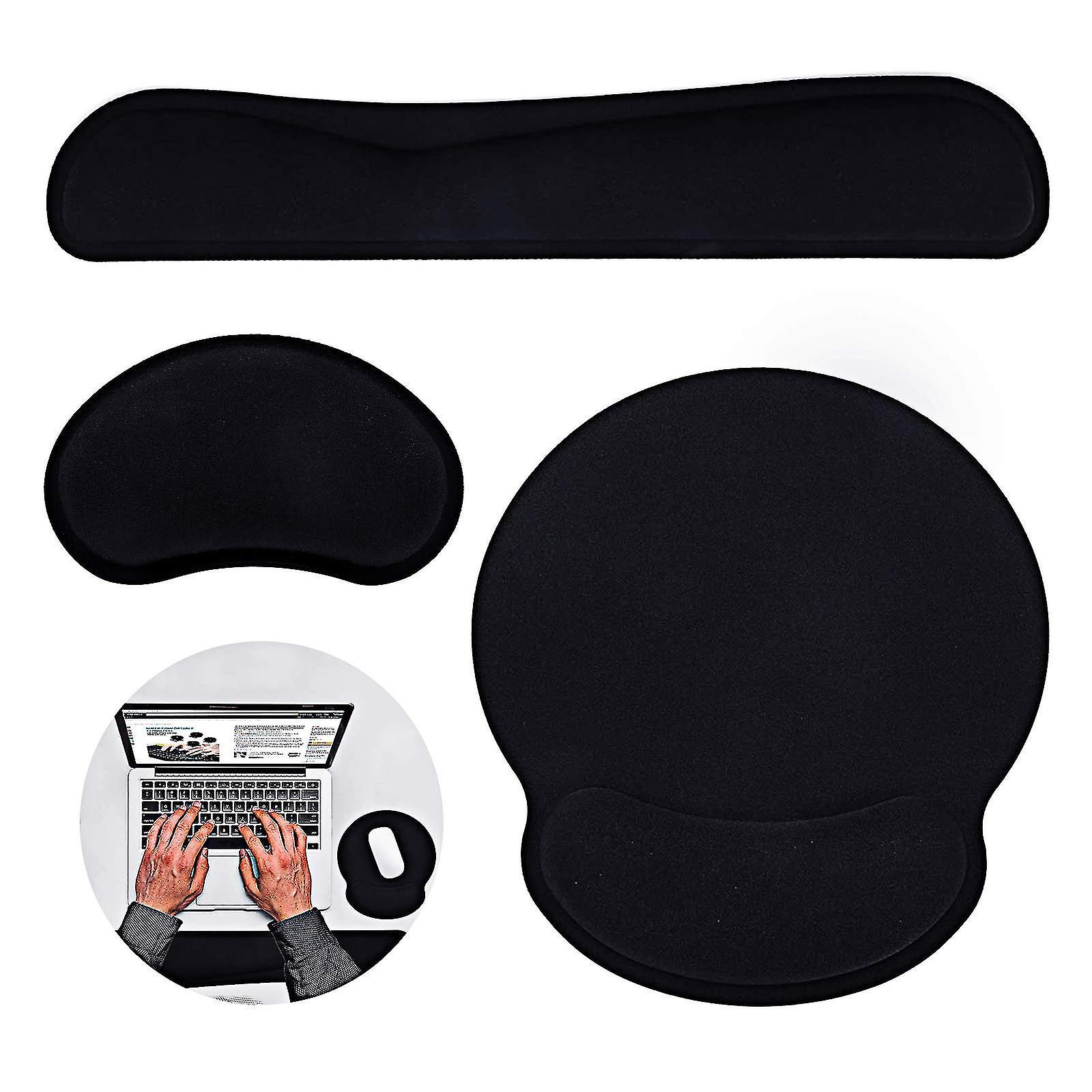 Keyboard Wrist Rest Pad,3pcs Wrist Rest Support Set With Mouse Pad + Mouse Wrist Rest, Ergonomic Wrist Cushion And Memory Foam Material