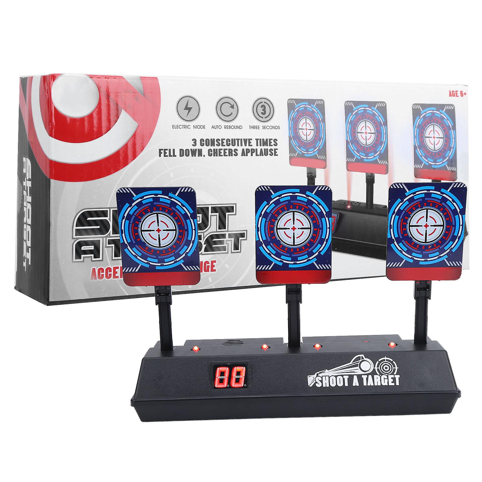 Electronic Shooting Target Auto Reset Scoring Target Sound Light Outdoor Child Toy 3 Targets