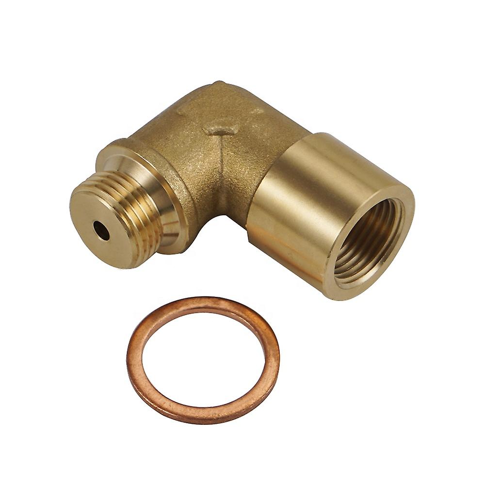 Universal Brass Fitting M18 X 1.5 Connector Plug Kit Exhaust 90 Degree O2 Oxygen Sensor Spacer Extender Tools-gold