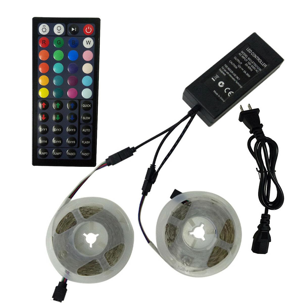 3M 5m 10m Led Strip Light Smd3528 Rgb With Ir Remote & Power Adapter, Dc12v Decorative Lighting