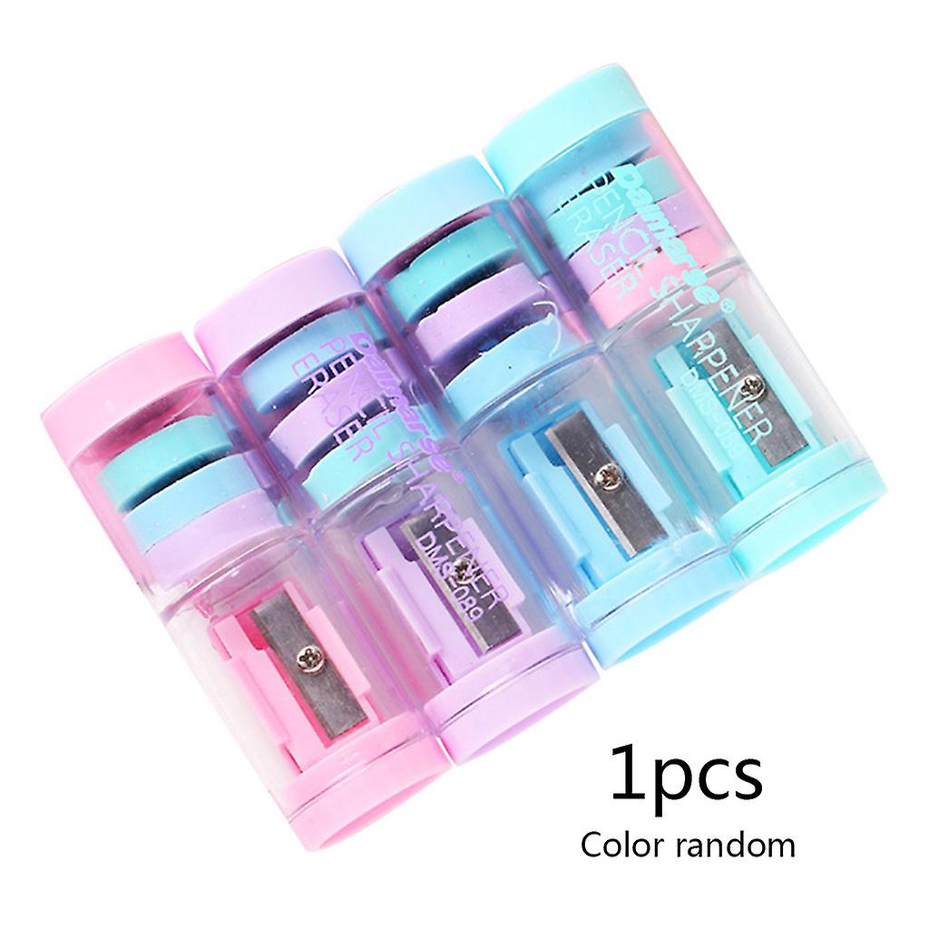 Candy Color Eraser Pencil Sharpener Set Random Color for Children Student Gift