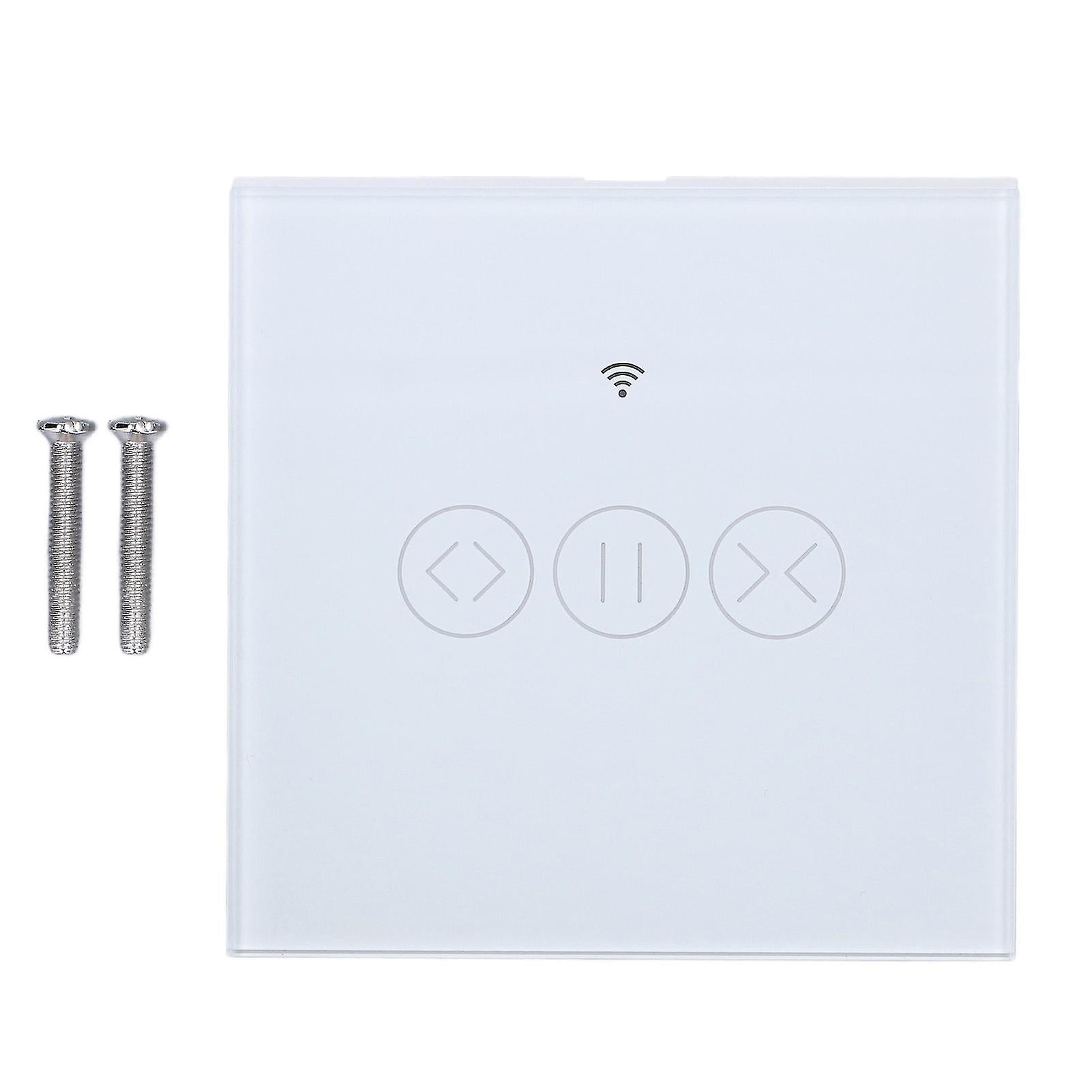 Smart Curtain Switch Wifi Wireless Touch Switch App Remote Control Roller Blinds Shutter Switch Eu Plug 90250vwhite