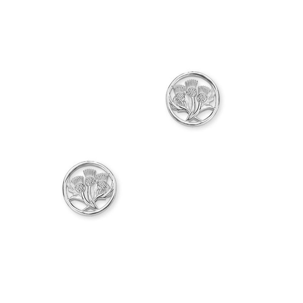 Scottish Thistle Flower Of Scotland Round Shaped Pair Of Earrings