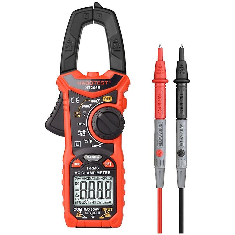 1pcs Professional AC/DC Digital Current Clamp Multimeter, Current/Voltage/Diode/Temperature/Resistance/Frequency/Diode/Capacitance/Duty cycle/LPF/Low