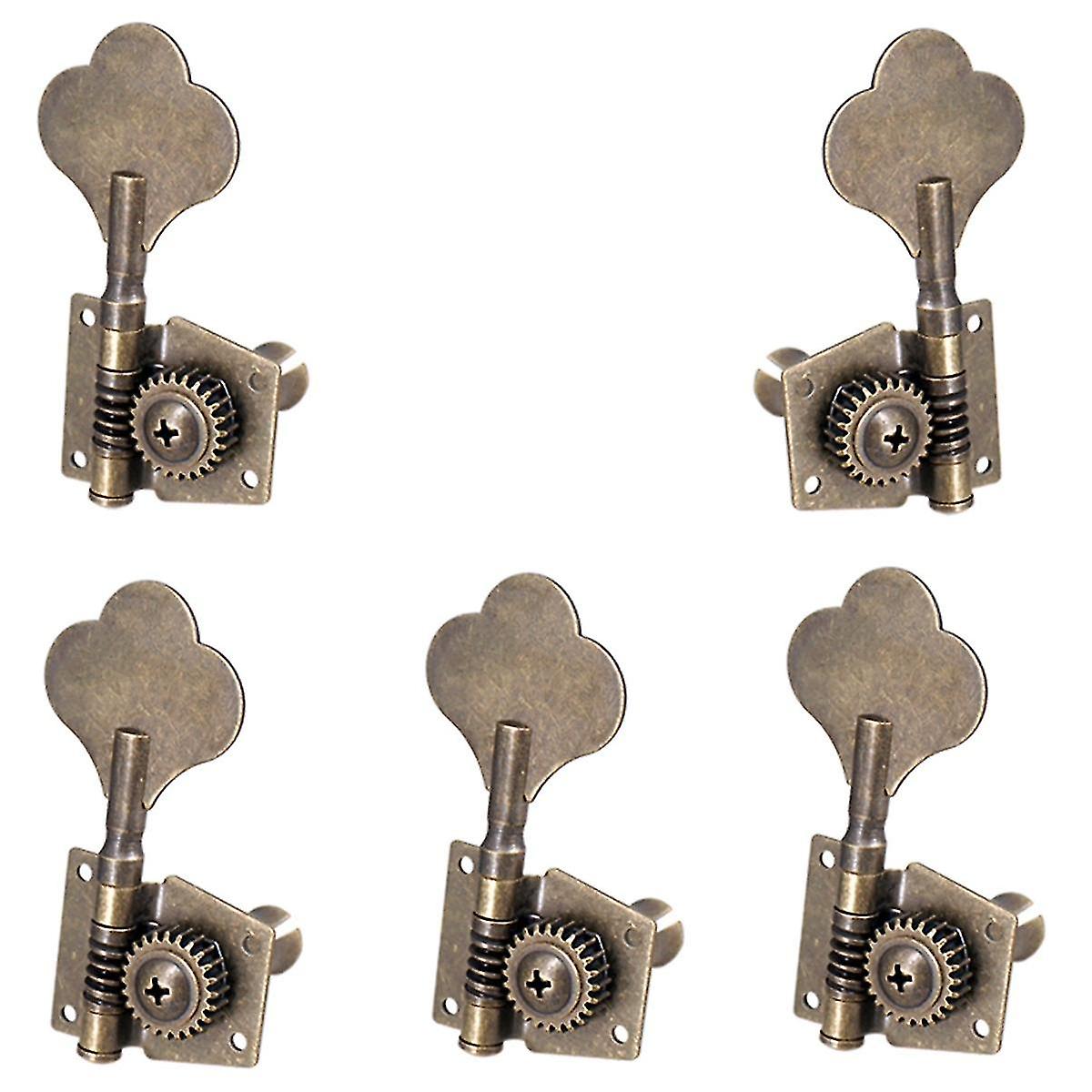 5pcs Guitar Vintage Open Tuning Key Pegs Machine Heads Tuners 1l4r For 5 Strings Bass