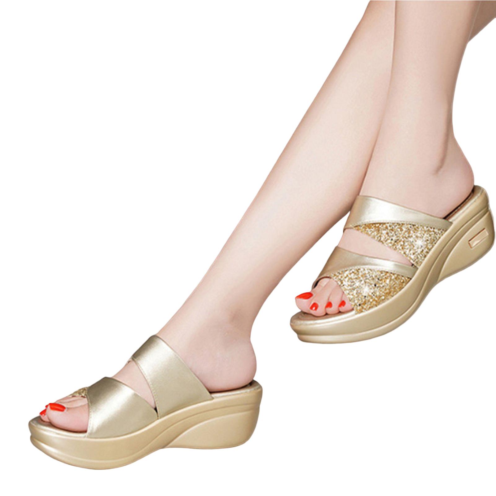 Womens Summer Solid Color Slippers Pu Leather Fish Tip Slipper Suitable For Camping Indoor Walking