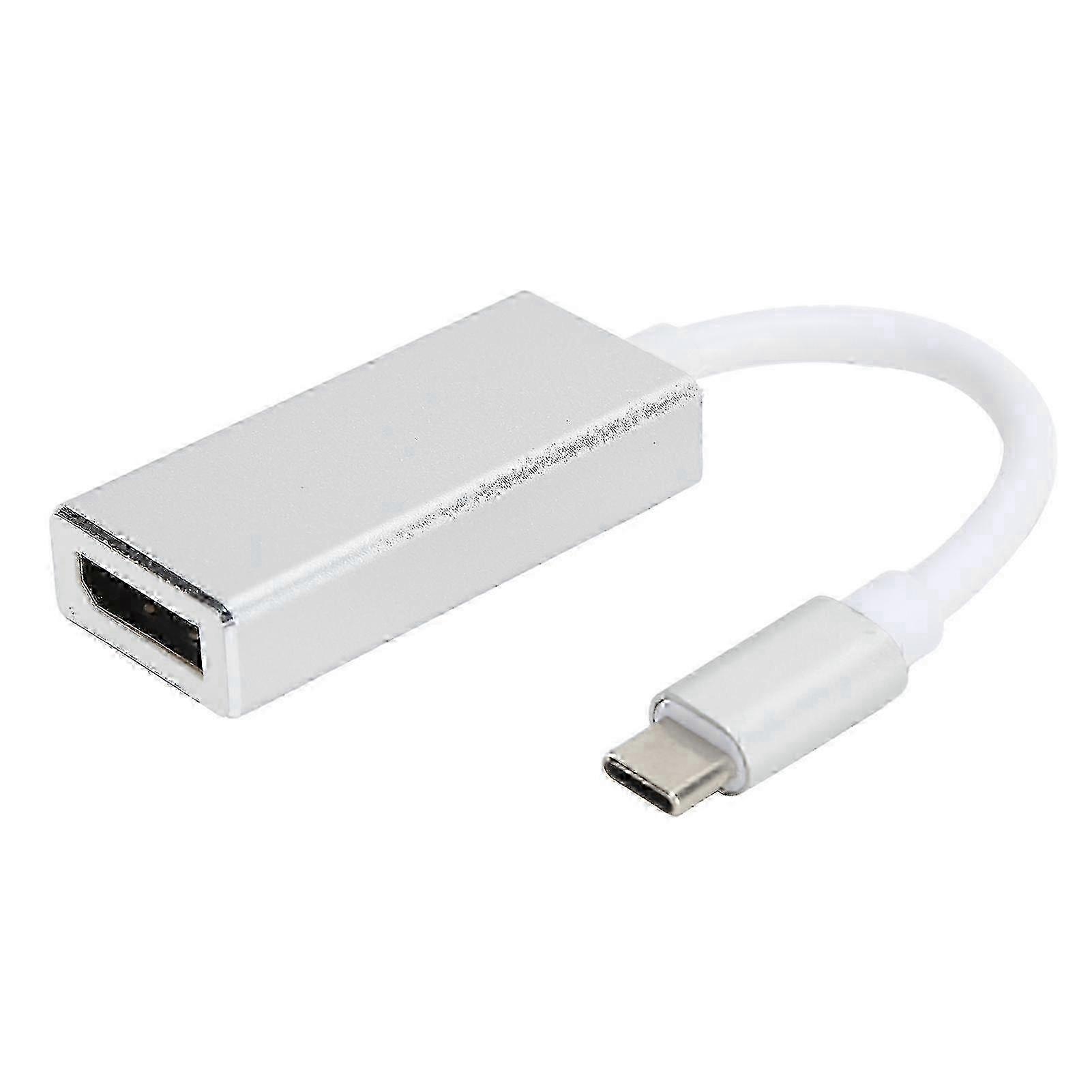Silver Type-C to DP Adapter: USB 3.1 High-Definition Data Cable for Versatile Connectivity