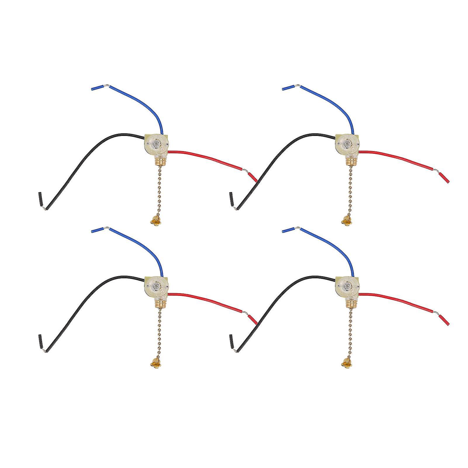 4Pcs Ceiling Fan Light Switch Replacement Lamp Pull Chain Switch 3 Wire Ceiling Fan Lamp Switch 250V 125V