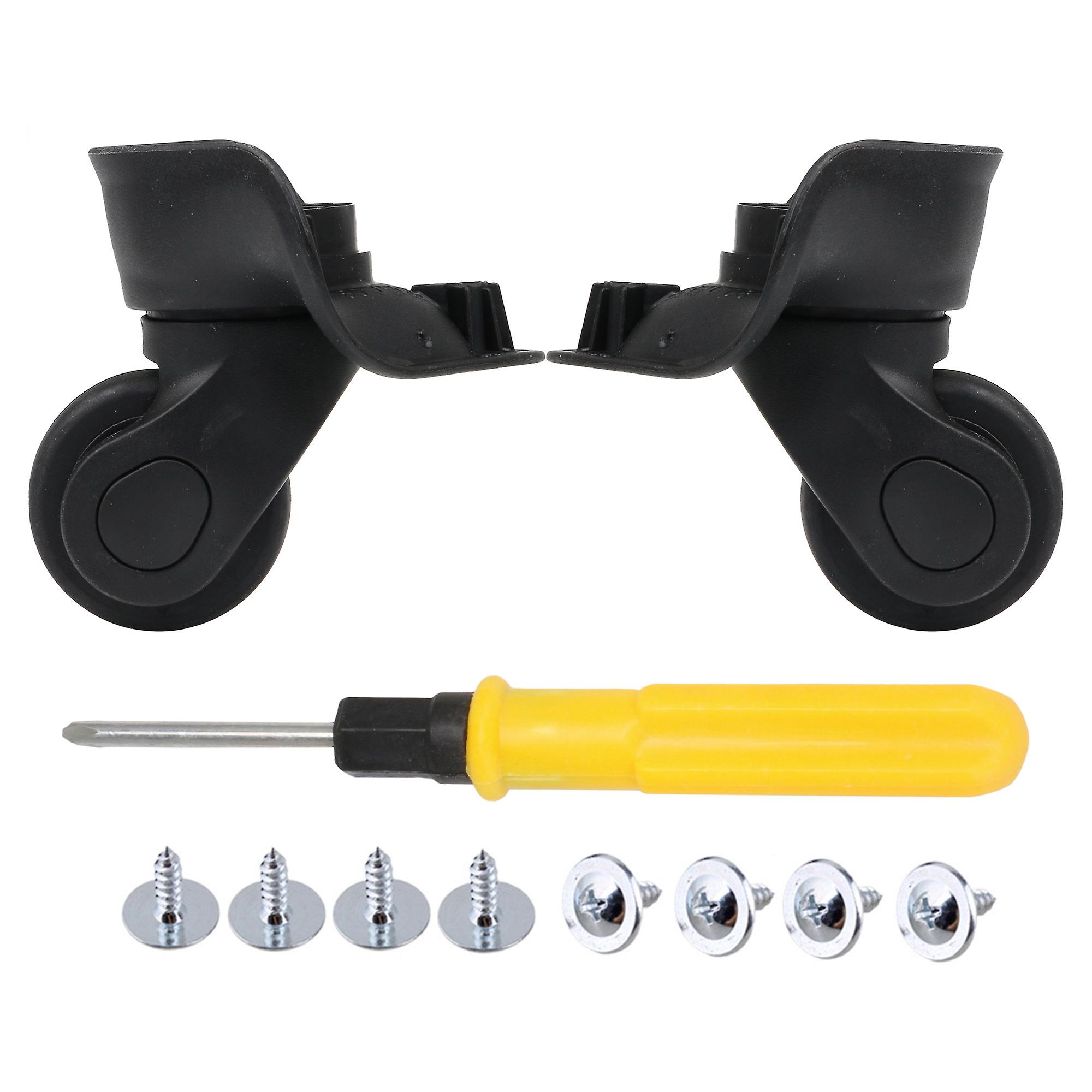 2 x Black Left&Right 9.1cmx9.7x4.9cm DIY Luggage Wheels Replacement