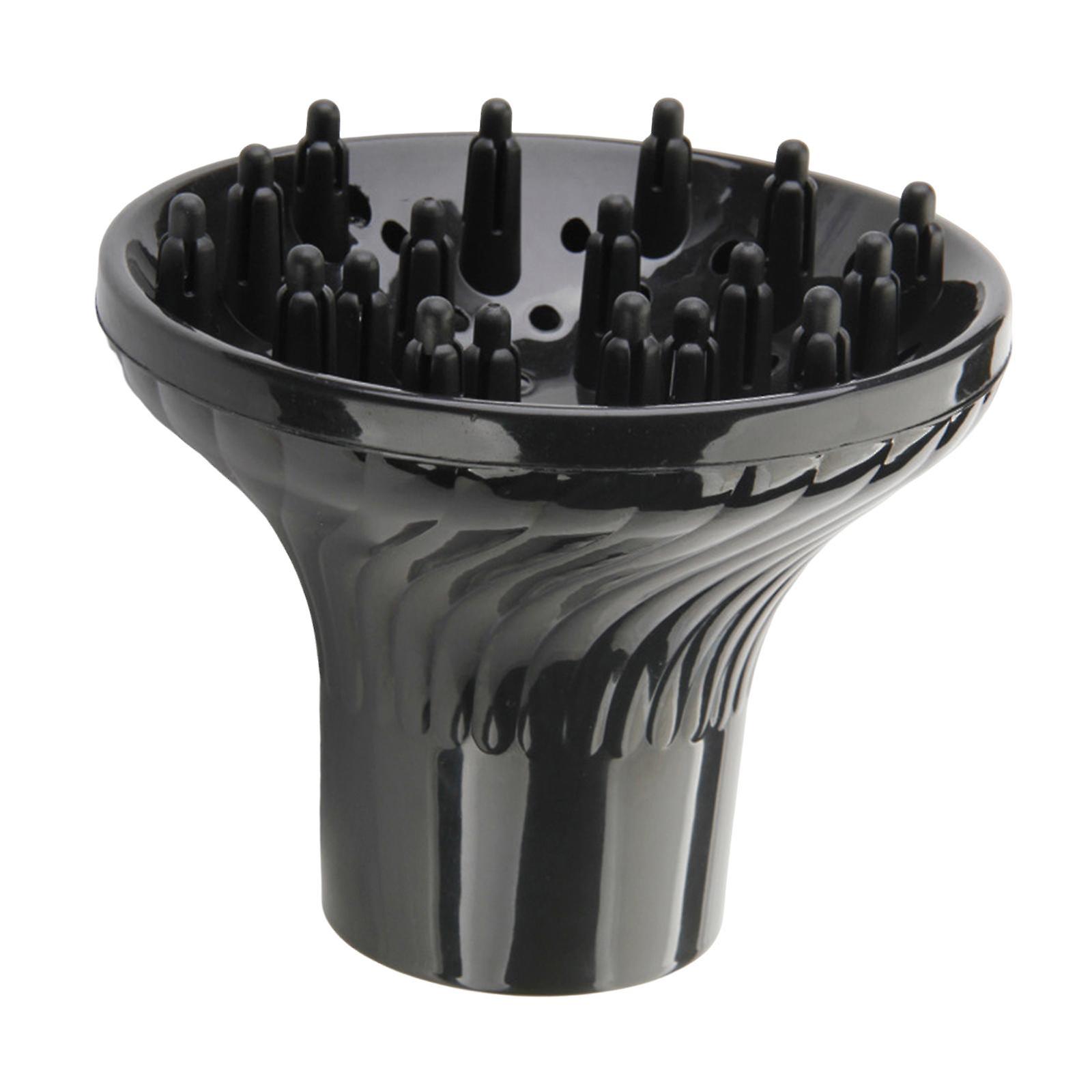 Kıvırcık ve Dalgalı Saçlar İçin Evrensel Saç Difüzörü, Taşınabilir Siyah