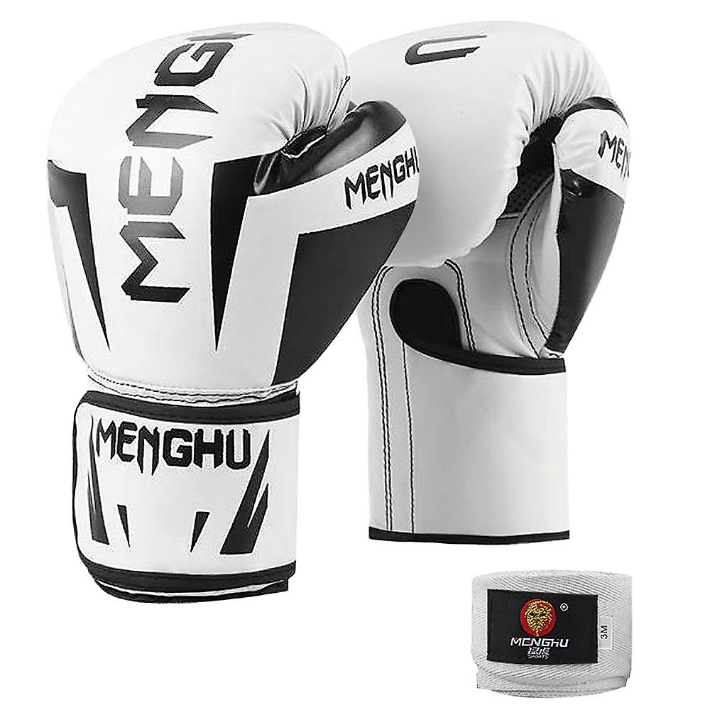 Boxing Gloves with Wrist Support Straps Kick Boxing Muay Thai Punching Training Bag Gloves Adjustabl