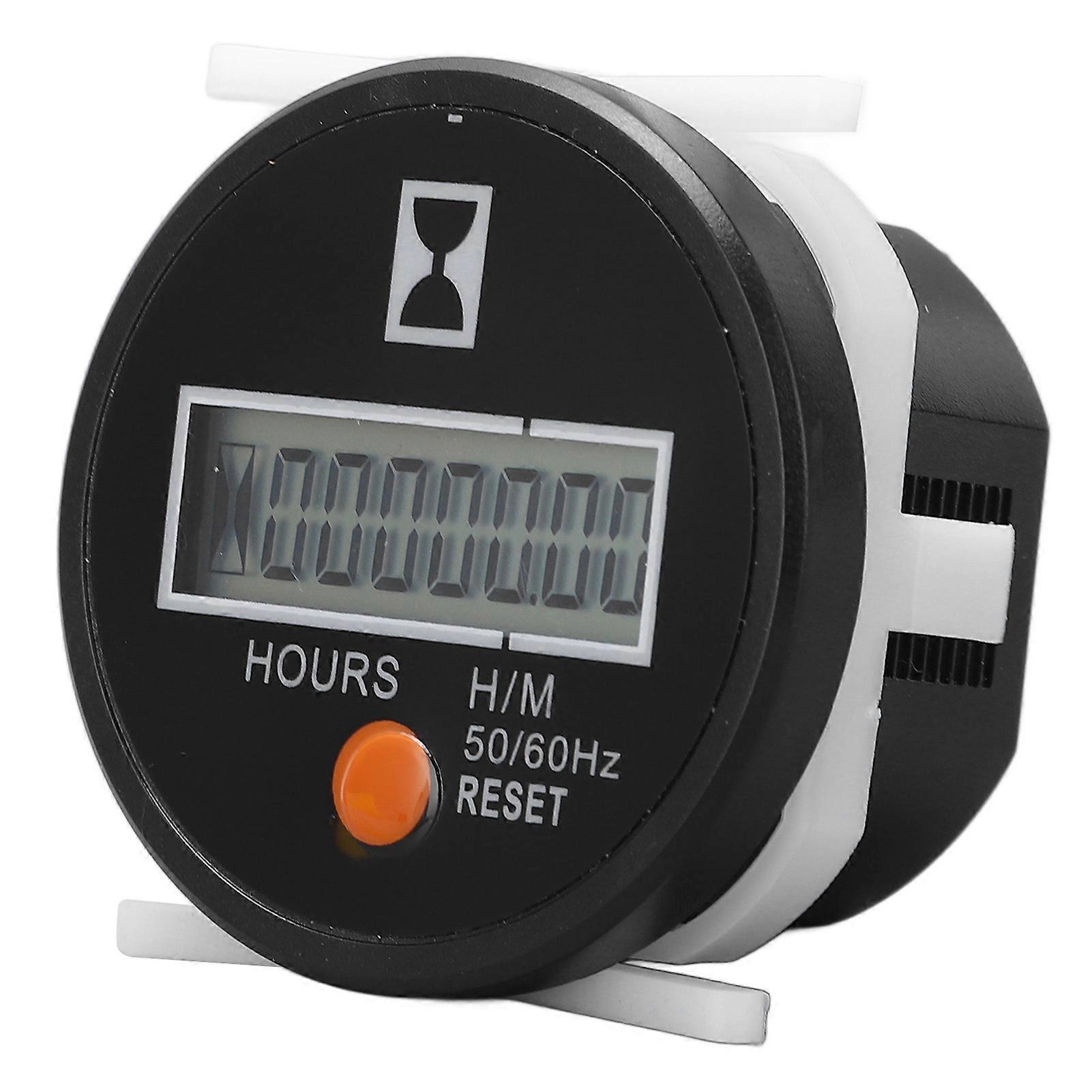 Digital Hour Meter High Precise Mechanical Hourmeter Wide Range Hour Gauge with Reset Button 24‑240V