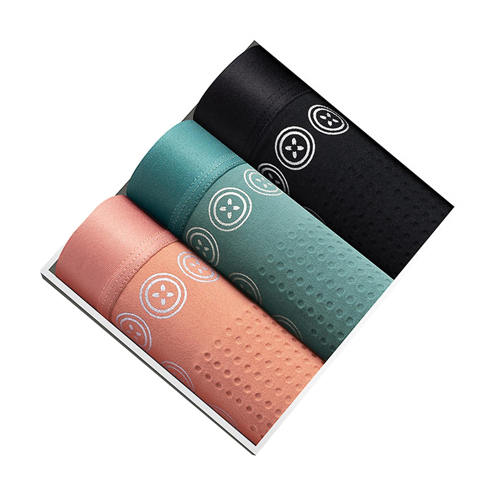 3 Pcs Boxers Hollow Mesh Soft Breathable No Constraint Mid Waist Solid Color Elastic U Convex Quick Dry Moisture Wicking Men Underpants Men Underwear