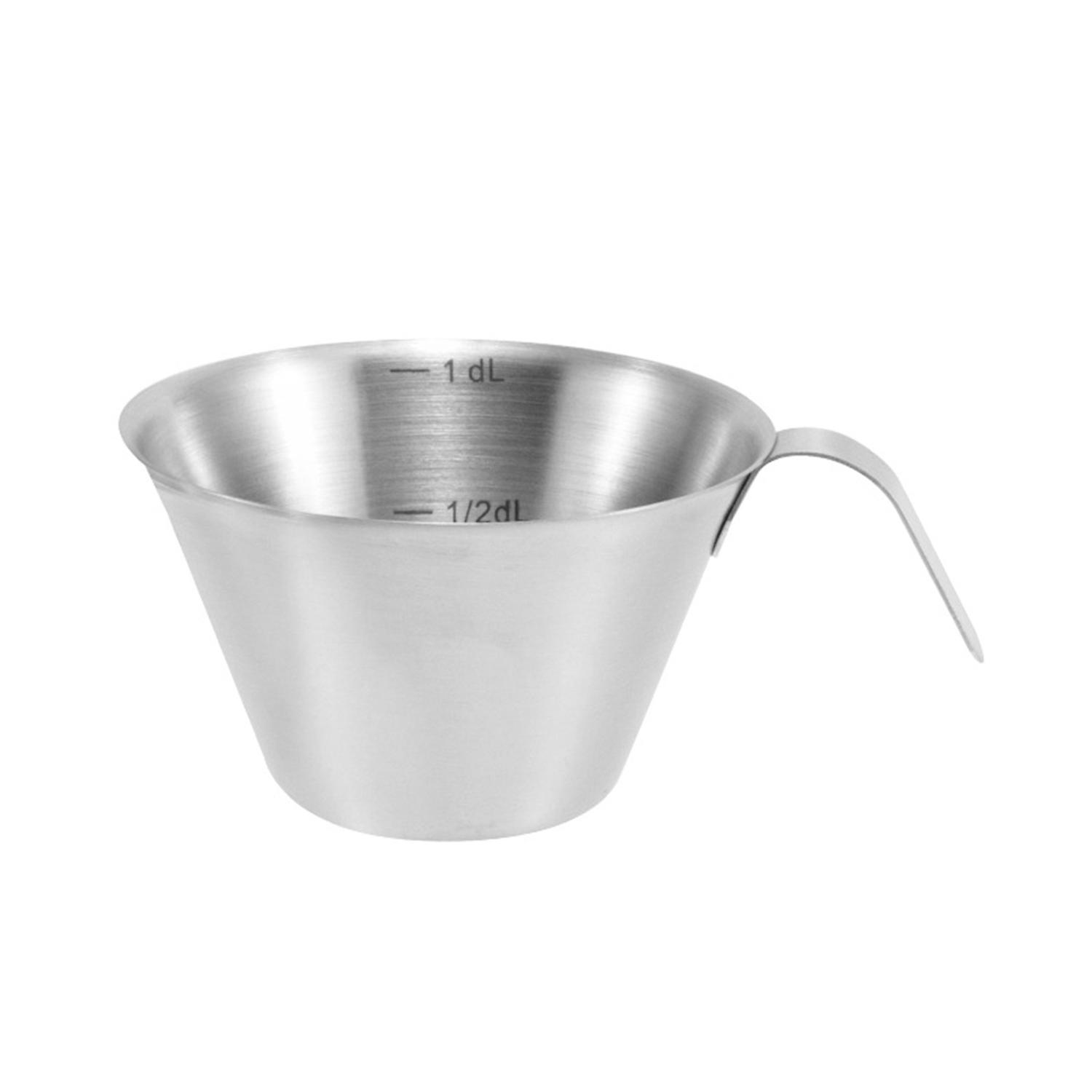 ZHOUBA 100ml Measuring Cup with Handle Stainless Steel Espresso Coffee Measuring Cup for Bakery