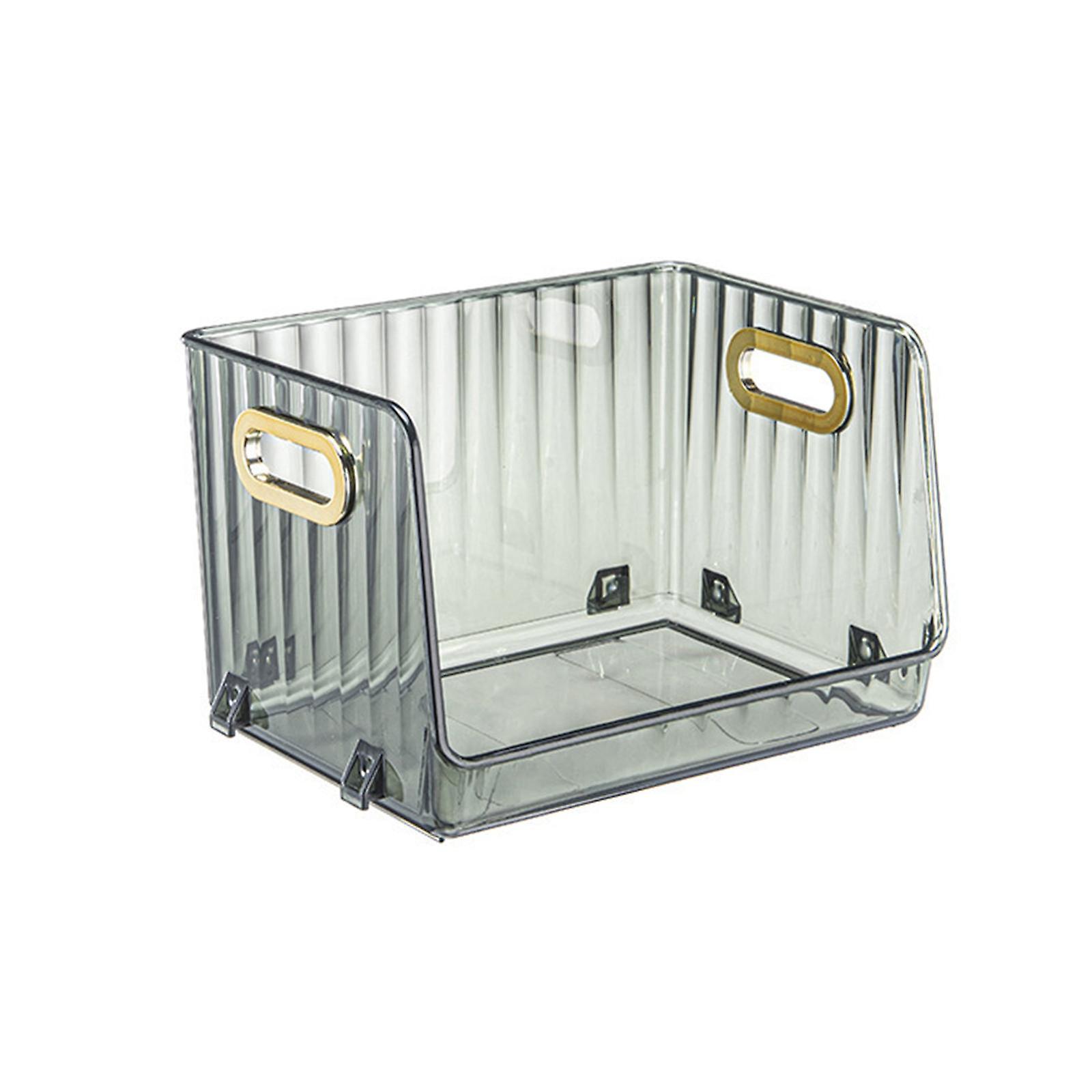 Clear Storage Container Transparent Storage Box for Kitchen Bedroom Entryway Green Small