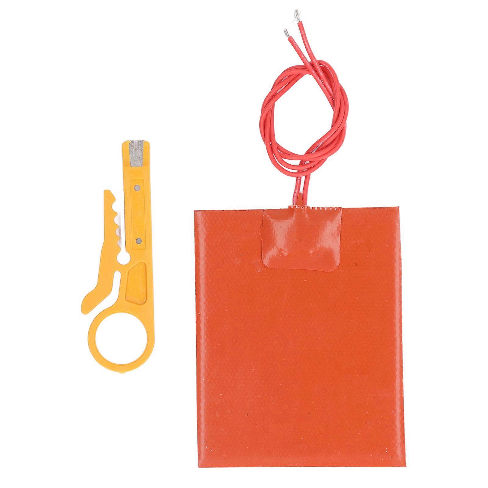 12V 20W Silicone Rubber Heating Pad Flexible Thin Heating Mat High Dielectric Strength Safe Temperature Up to 250℃