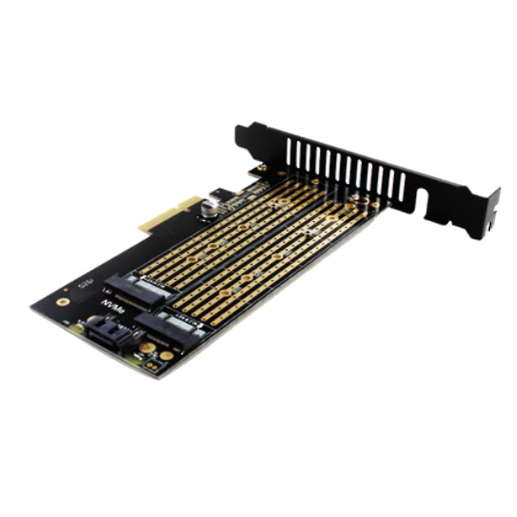 Dual M.2 PCIe Adapter NVME M-key or SATA B-key to PCI-e x4 Expansion Card