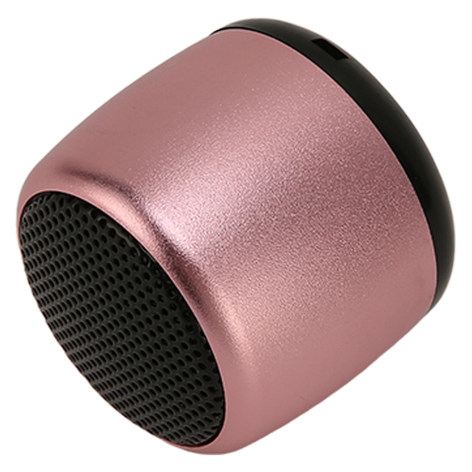 Mini Bluetooth Speaker Heavy Subwoofer USB Rechargeable Metal Portable Wireless Speaker for Phone Tablet PC Pink 