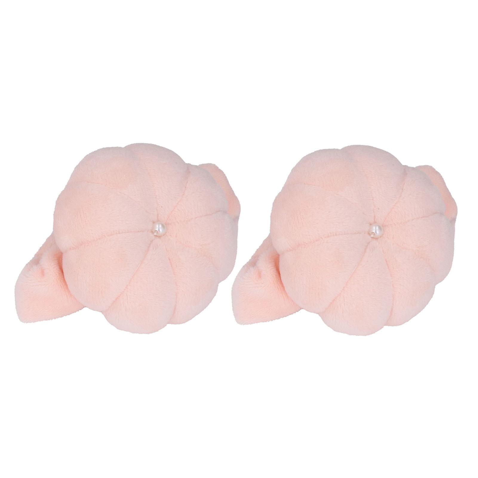 2 PCS Pin Cushion Pumpkin Shape Wrist Strap Design Portable Cloth Material Practical Sewing Pincushions for Needlework