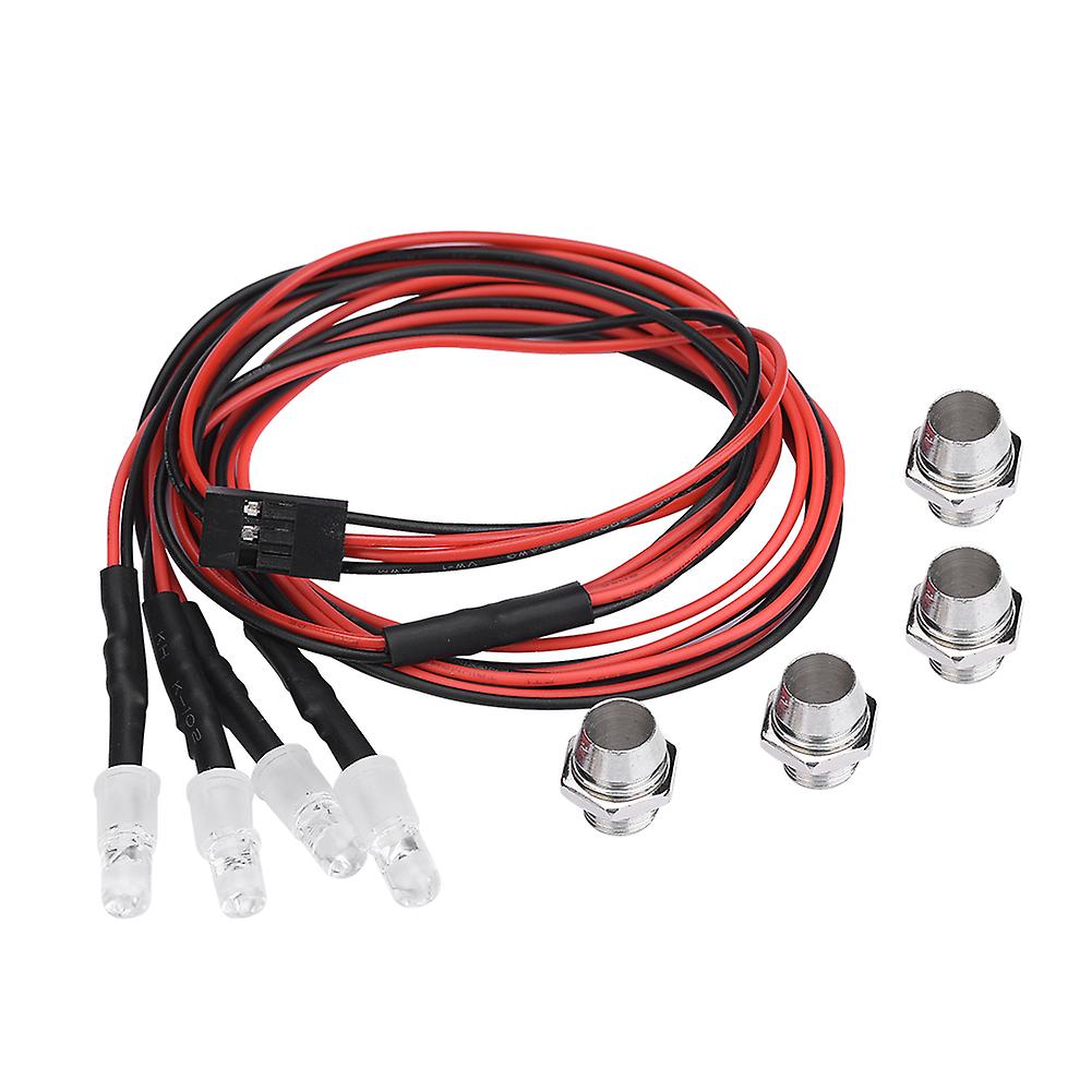 4pcs 5mm LED Racing Car Headlights (Red Light 5#)