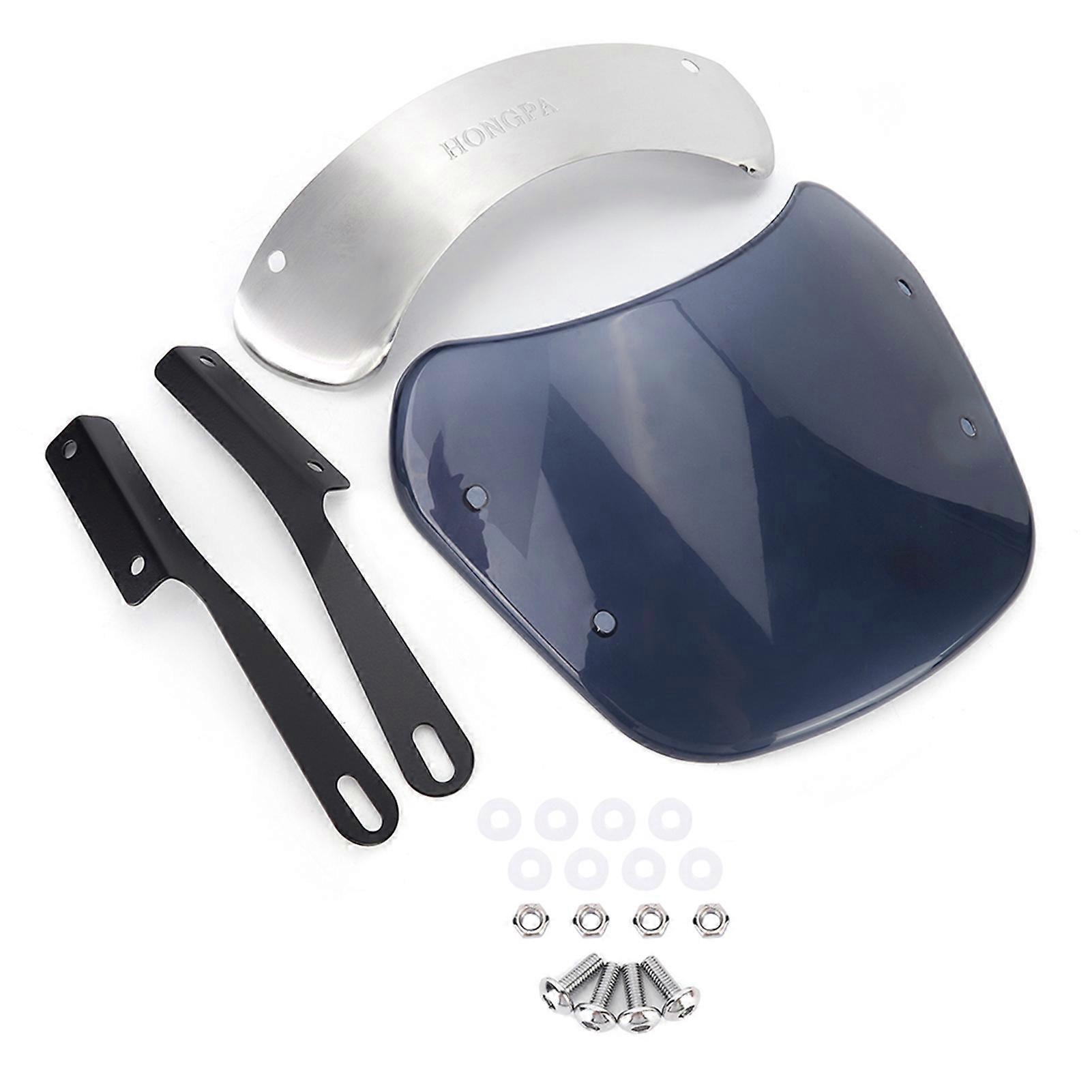 Universal Retro Round Headlamp Fairing Front Windshield for 5-7in Headlights