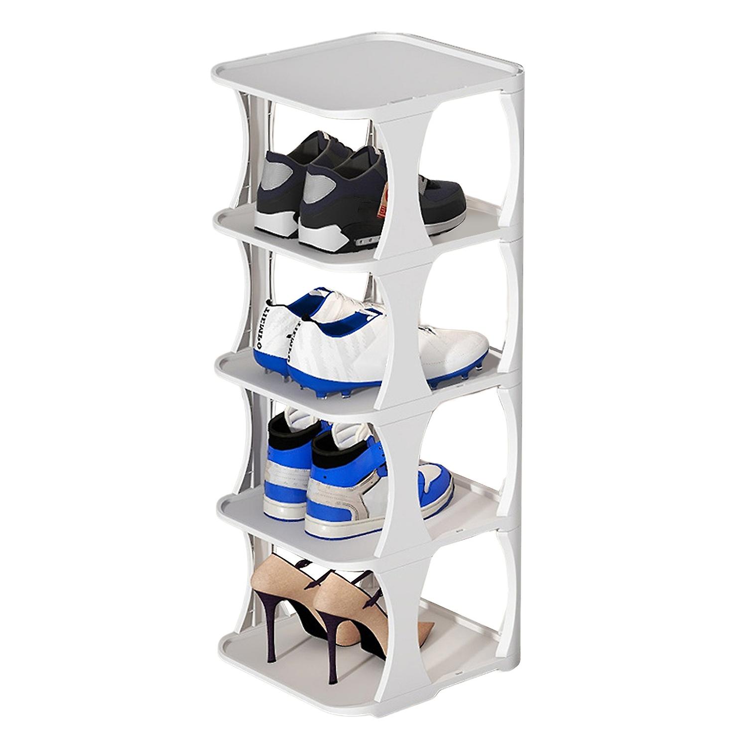 Shoe Rack Minimalist Stackable Convenient with Bottom Plate Save Space Stable Layered Partition Shoe