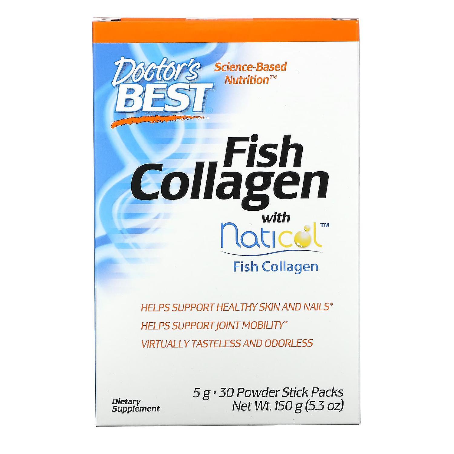 Doctor's Best, Fish Collagen with Naticol, 5 g, 30 Powder Stick Packs