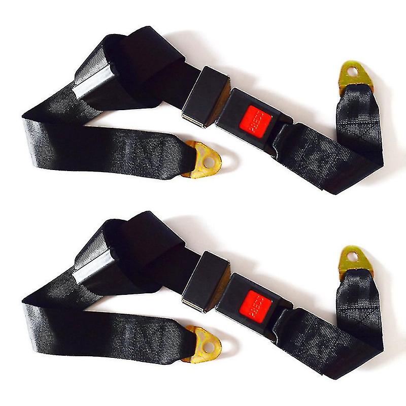 2 Pack Universal Lap Adjustable Seat Belt 2 Point Réglable Safety Harness Kit Single Double Seat Lap Seat