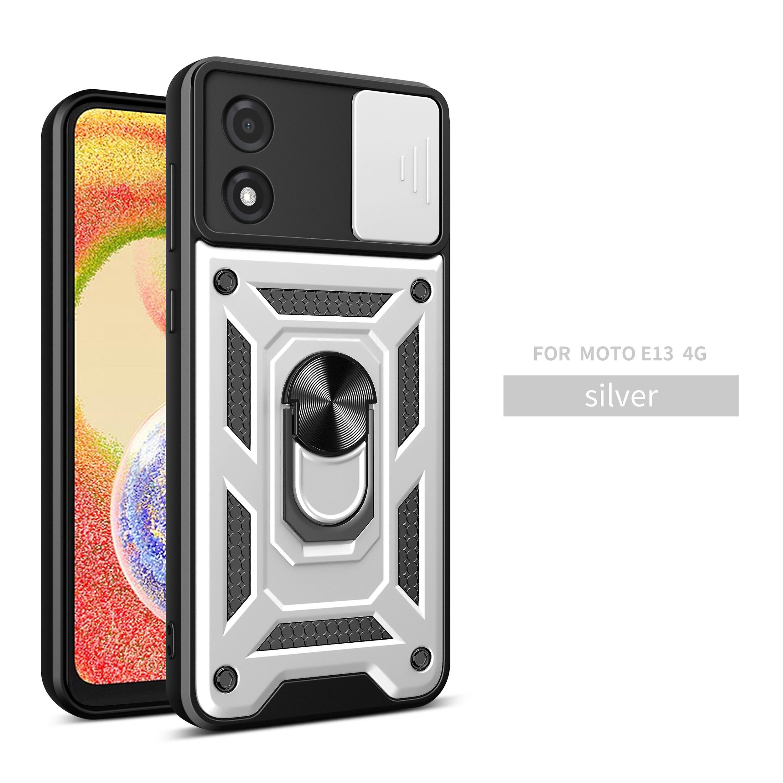 Magnetic Phone case For Moto E13 4G, Slide Camera Lens Protection and Built in 360 Rotatable Ring Holder