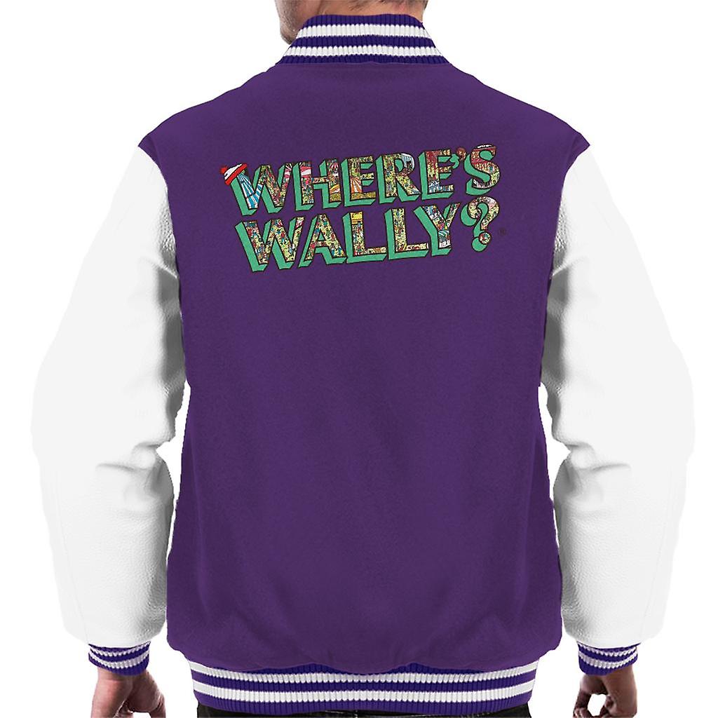 Where's Wally Funfair Illustration Text Men's Varsity Jacket