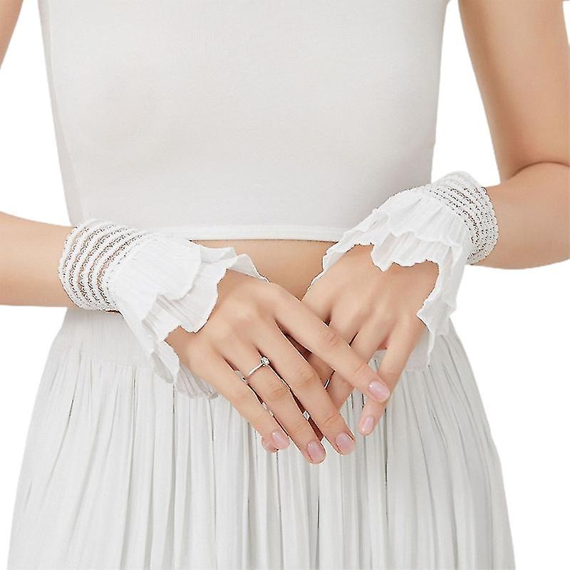 Fake Flare Sleeves Pleated Decorative Cuffs