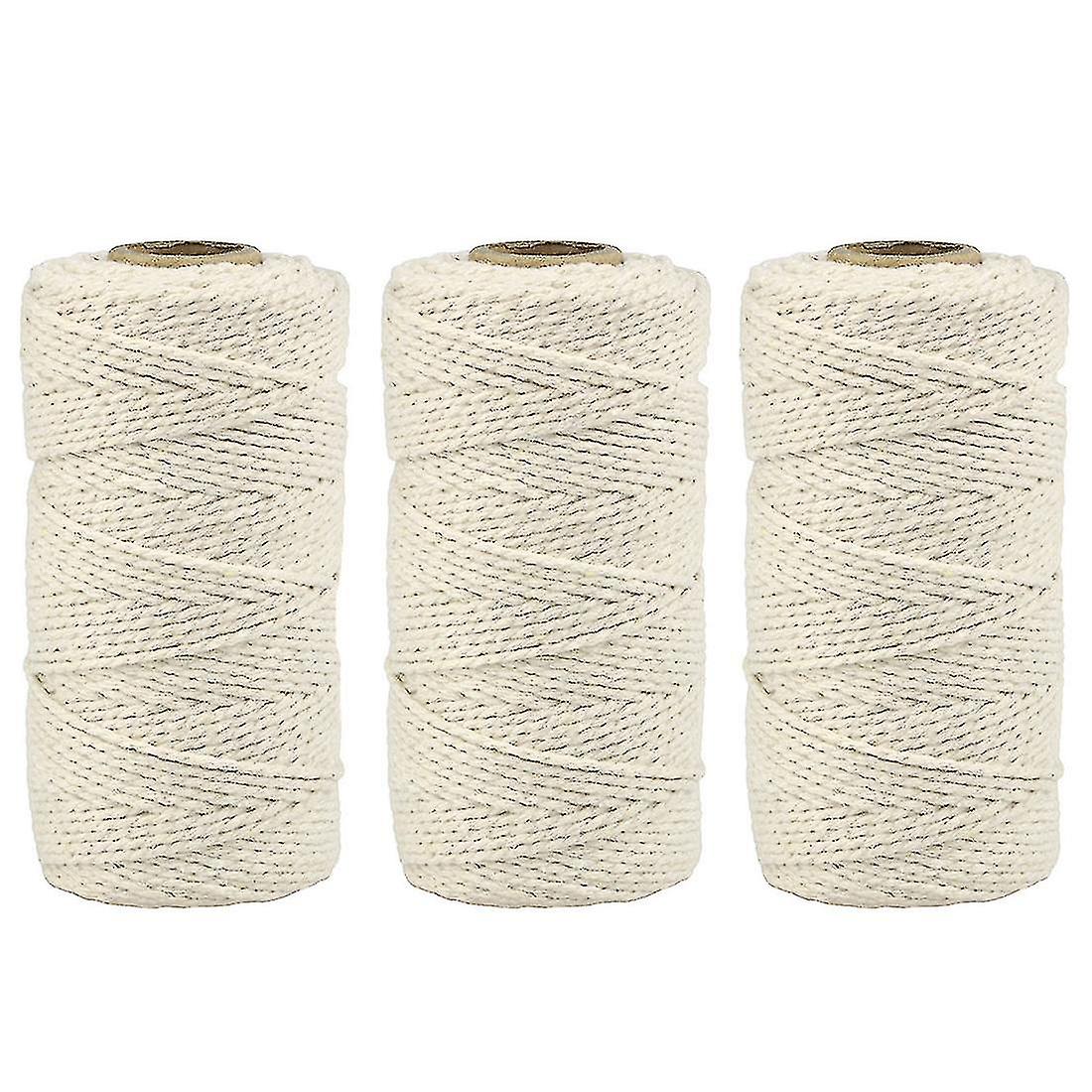 2mm 100m Cotton String Twine 8 Ply Solid Colour Holiday Decorative Thread For Diy Craft Gift Bake Wrapping