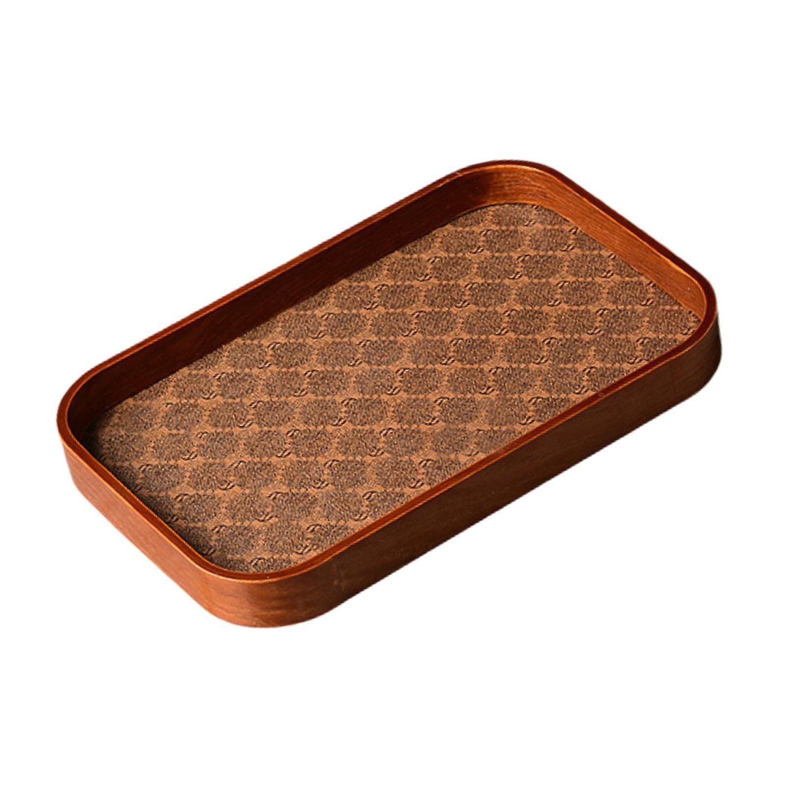 Jewelry Display Tray Wooden Frame Storage Tray for Side Table Smooth Surface 24x16x2.5cm