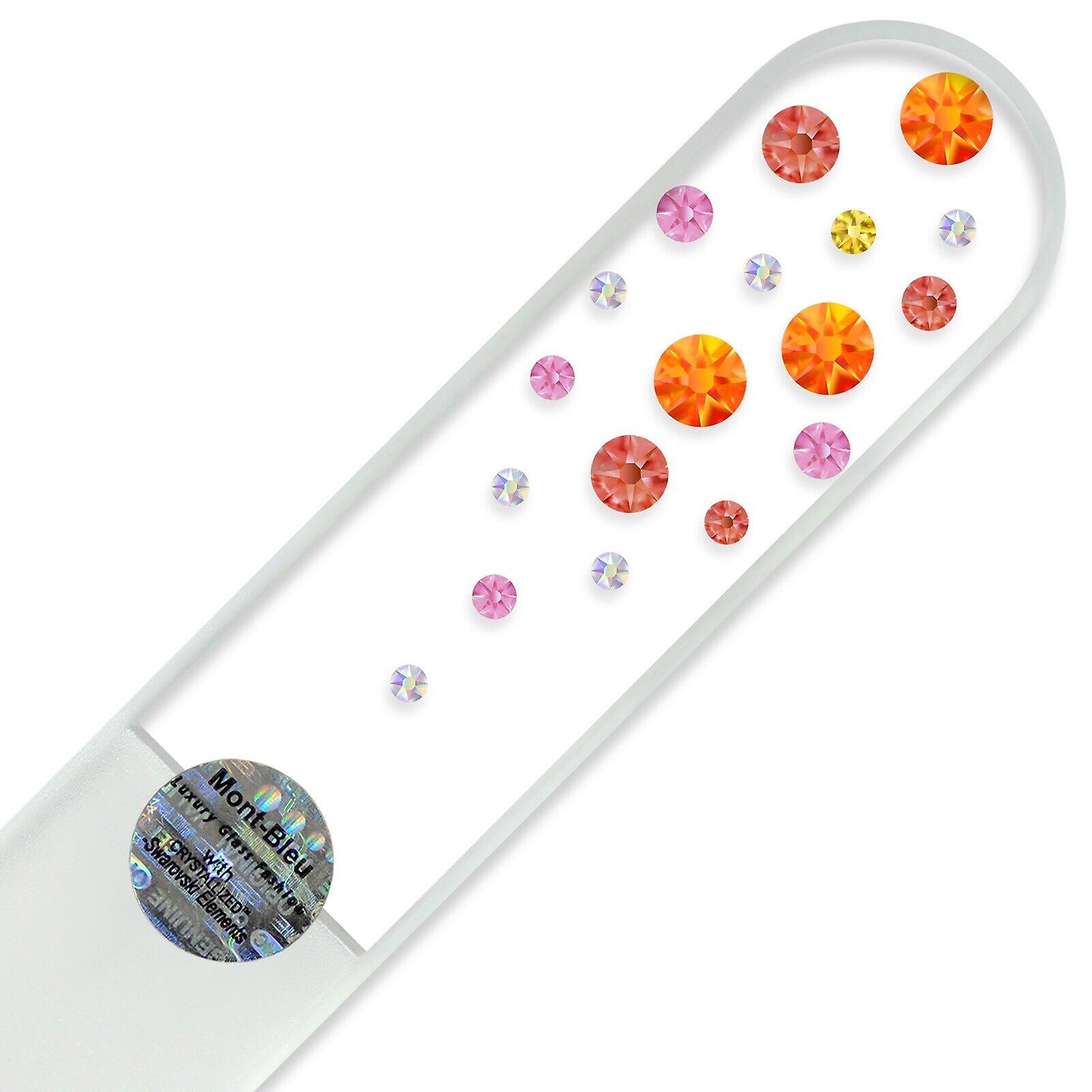 モンブルー大ガラスネイルファイル(結晶付きW-B - Fireopal - パドパラッシャ)