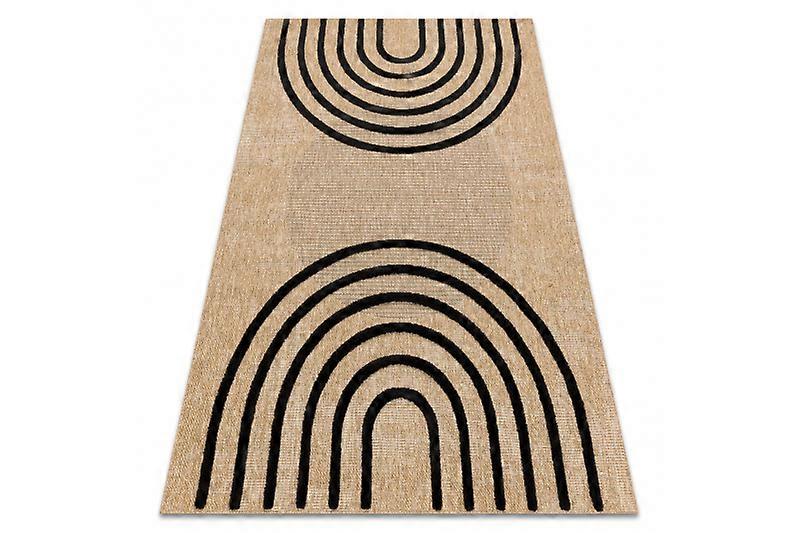 SPARK 0688 beige / black carpet - Geometric, sisal, structural