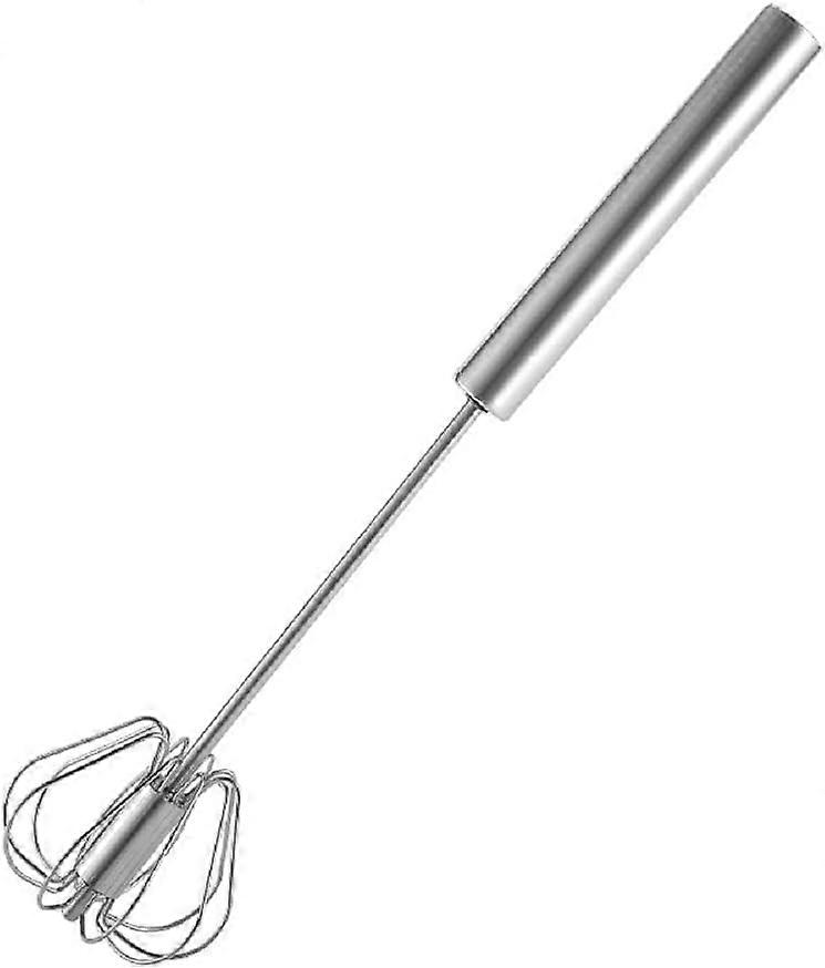 Stainless Steel Whisks, Hand Push Whisk Blender Balloon Egg Milk Beater Milk Frother Rotating Push Whisk