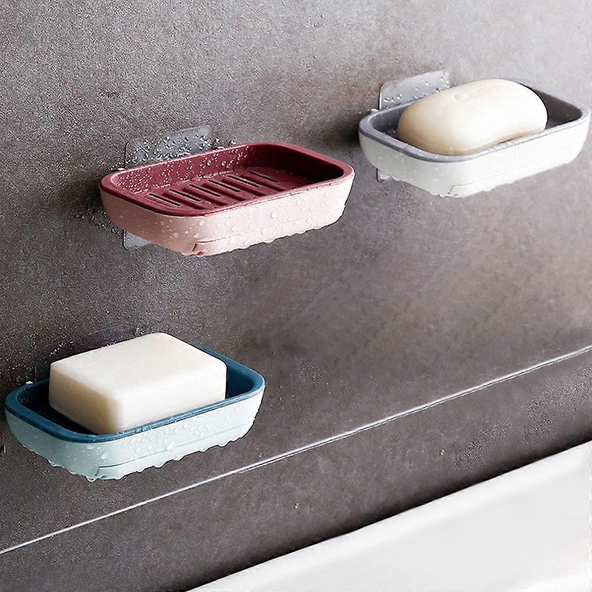 6 soap detergent soap racks, soap trays with wall-mounted brackets for kitchens and bathrooms, soap boxes, soap boxes for soap washing sponges-with wa