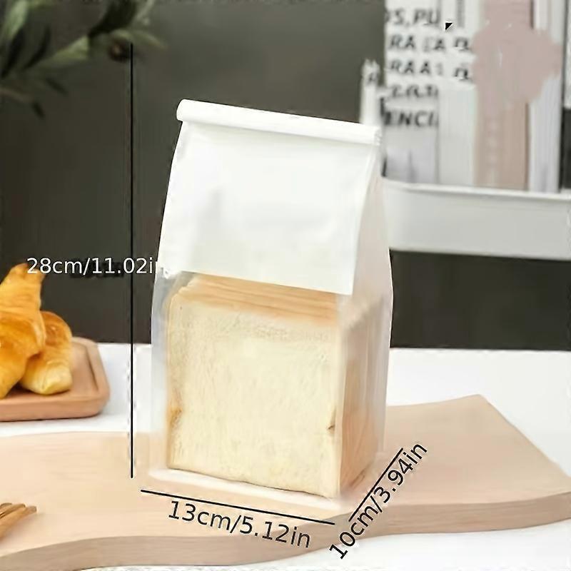 50 sztuk toreb wielokrotnego użytku, toreb piekarniczych z okienkiem, białych toreb kraft, toreb do pakowania żywności do pieczenia, papierowych toreb na chleb, toreb papierowych kraft z okienkiem, ki