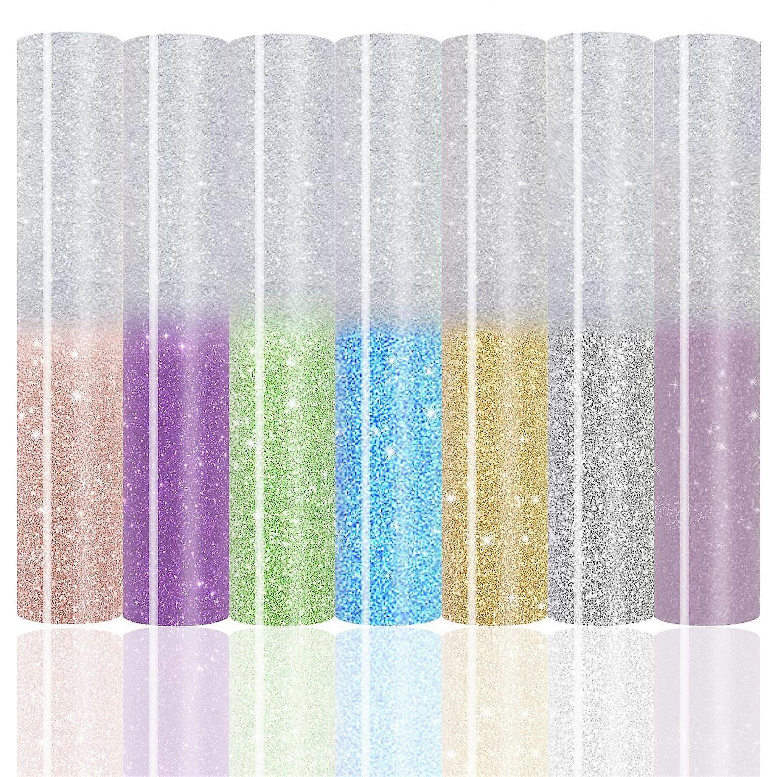 7Pcs Heat Transfer Film Sunlight Sensitive Color Changing Glitter Sublimation Film for T-shirts Dress Sweatshirts