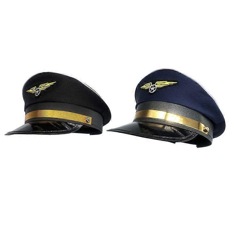 Transparent Pilot Hat Fancy Dress Navy Pilot Captain Hat Set (12pcs)