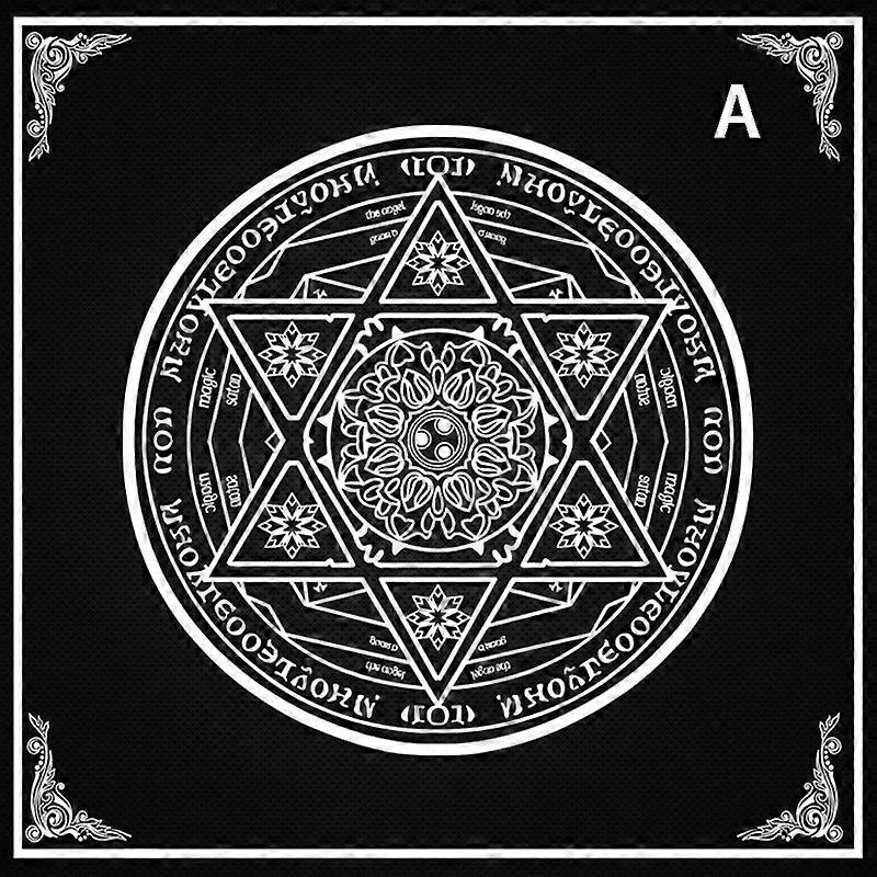 Tarot Tablecloth Divination Tarot Card Pad Pendulum Magic Pentacle Runes Cloth