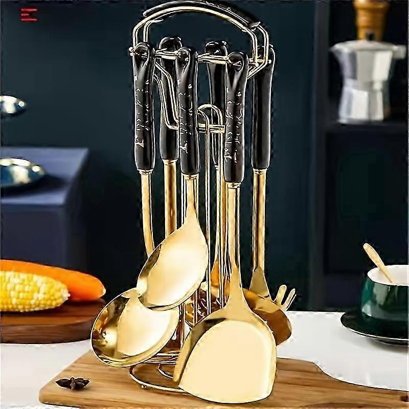 7 قطع الفولاذ المقاوم للصدأ أدوات المطبخ مجموعة المطبخ الملحقات الأواني أدوات الطبخ مع السيراميك للمطعم