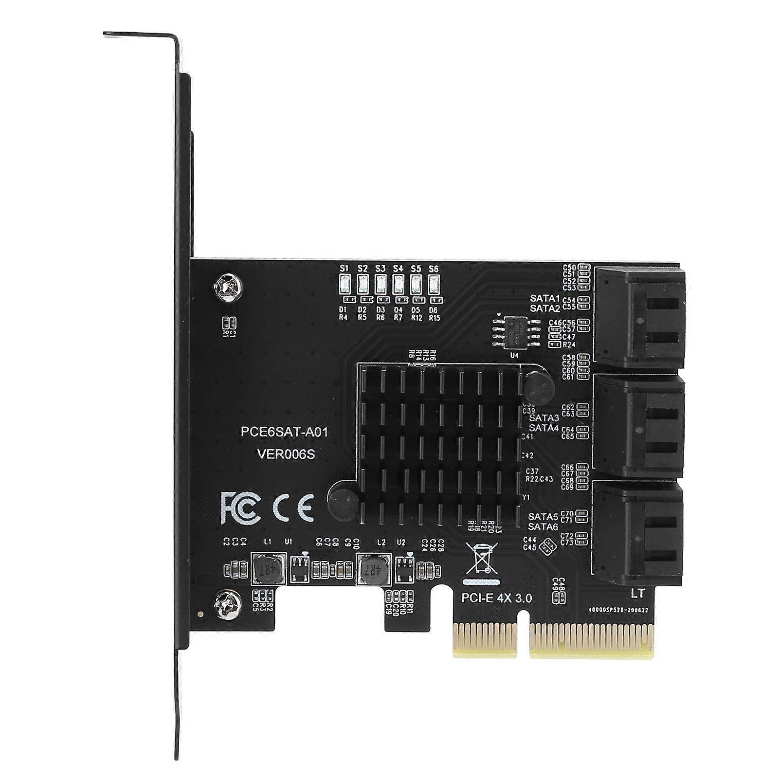 Expansion Card PCIE to 6Port SATA3.0 Hard Disk 6G PCIE3.0 GEN3 4X Interface Hub Adapter