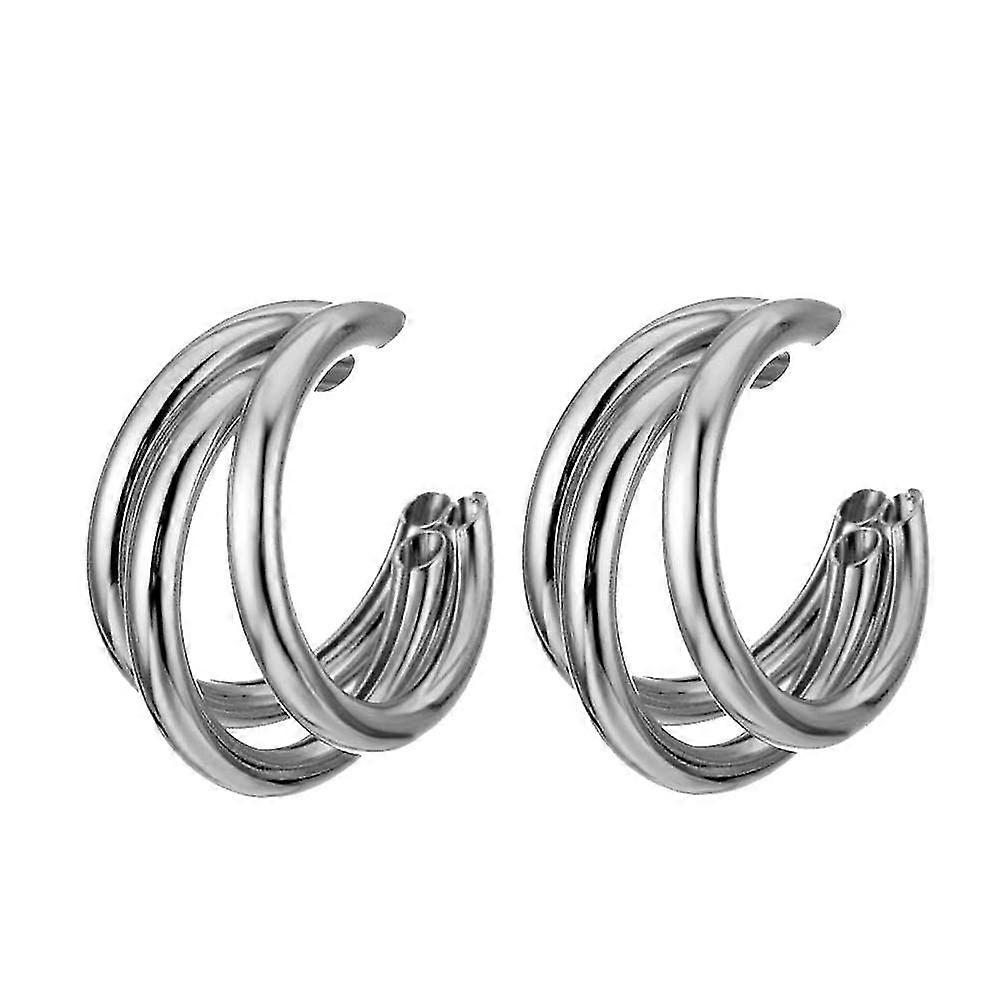 c - shaped multi - layered irregular hollow matte earrings retro circle earrings