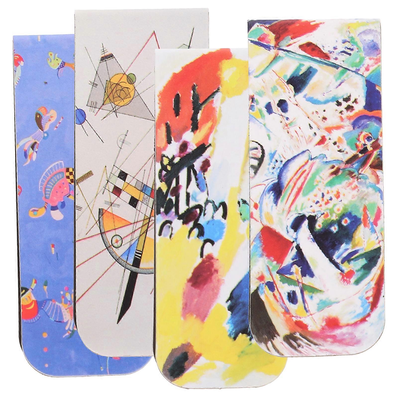 4Pcs Art Magnetic Bookmarks Note Classify Bookmarks Magnetic Bookmarks Reading Clips