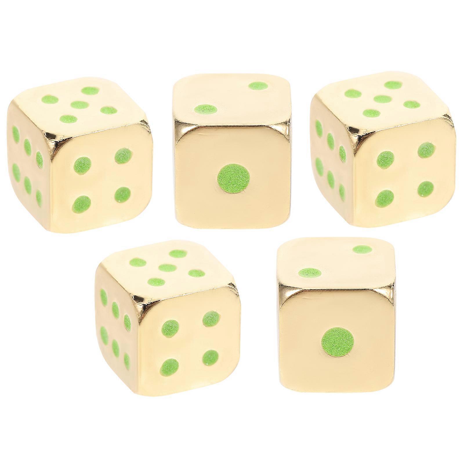 5pcs Metal Number Dices Table Game Replacement Dice Luminous Small Dice Props