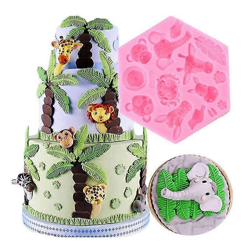 الغابات فوندانت قوالب حديقة الحيوان قوالب سيليكون الخبز قوالب