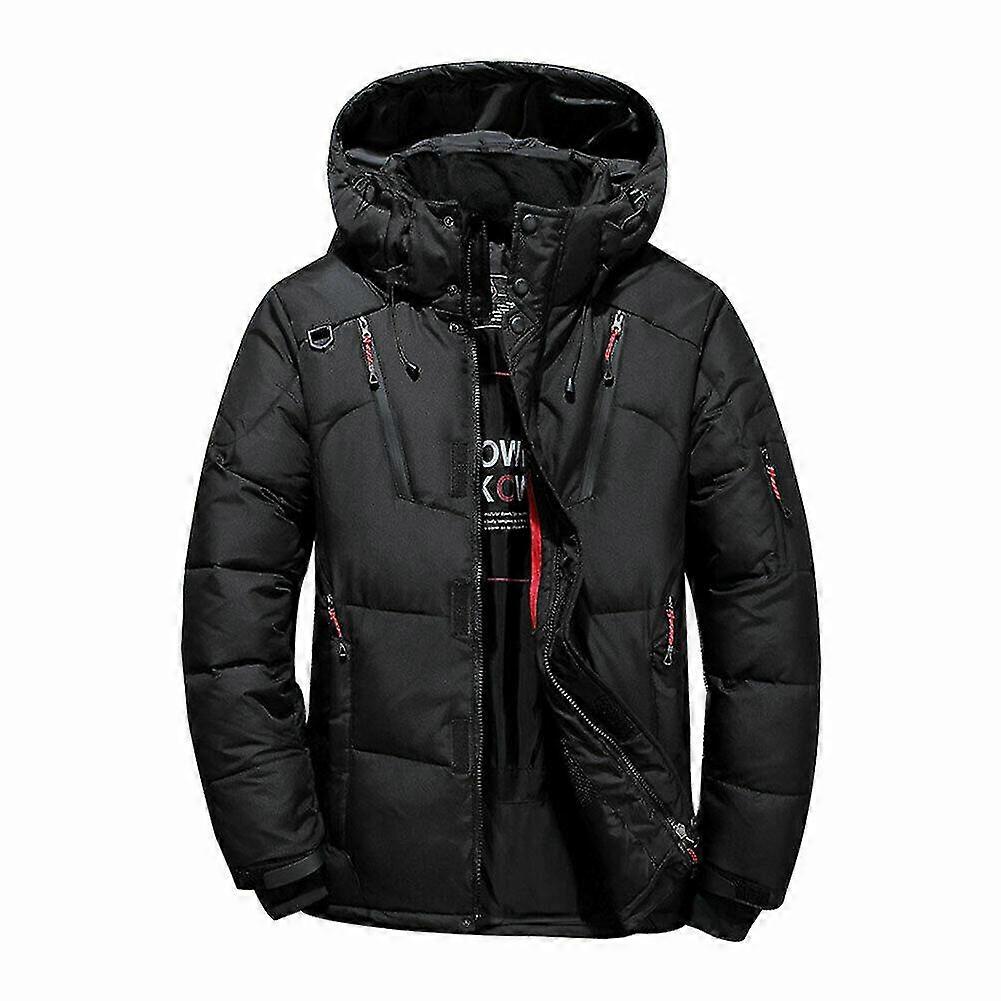 Erkekler Kış Sıcak Ördek Aşağı Ceket Kayak Kar Kalın Kapüşonlu Puffer Coat Parka